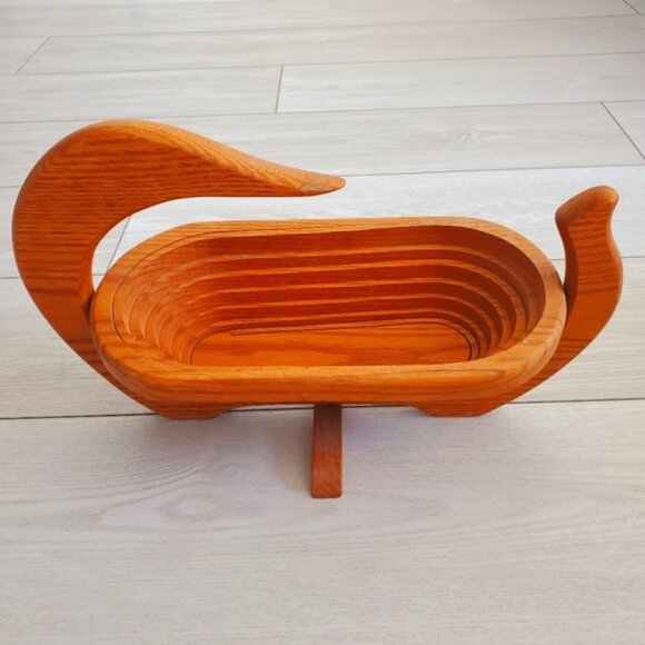 Vintage Other - Vintage Canada Alberta Oak Folding Duck Basket Rustic Farmhouse Kitchen Decor